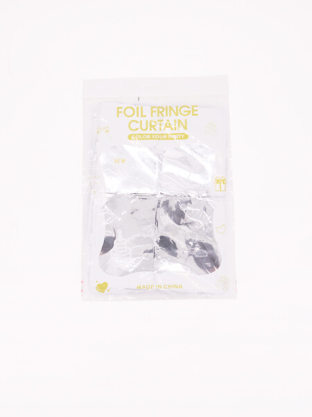 CORTINA METALIZADA PLATEADA PLATEADO