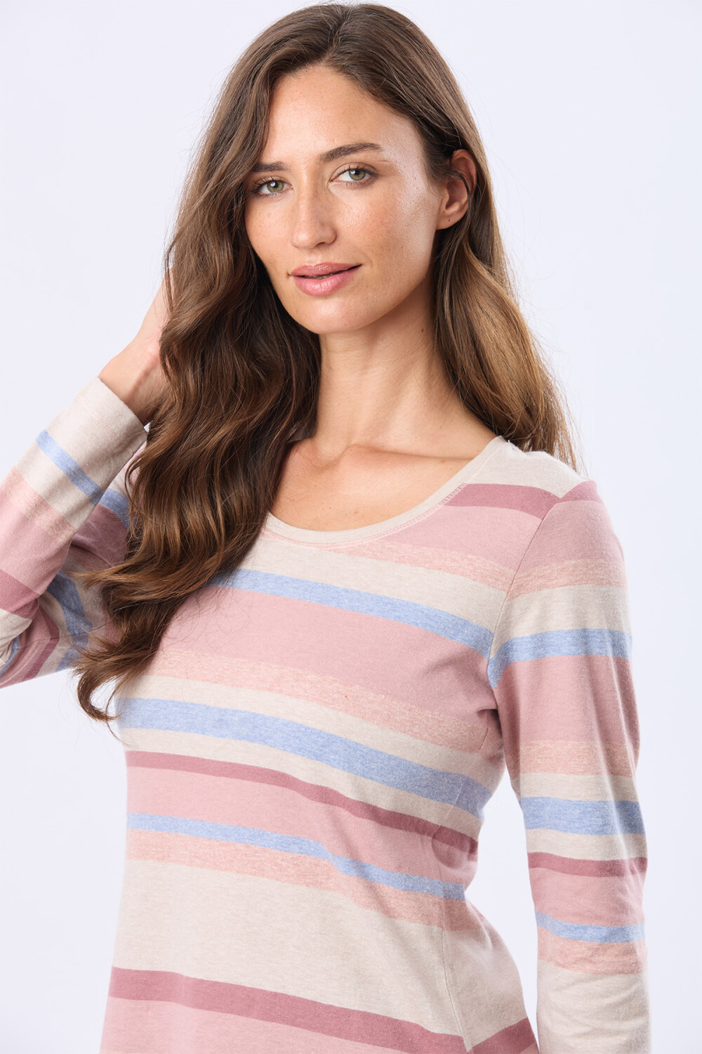 REMERA RAYADA DE ALGODÓN Rosado