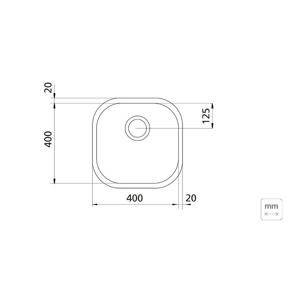 PILETA SIMPLE DE ACERO INOXIDABLE 304 TERMINACIÓN SATINADA 40X40 CM TRAMONTINA Pileta Simple De Acero Inoxidable 304 Terminación Satinada 40x40 Cm Tramontina