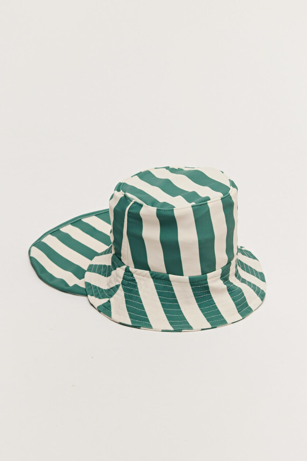 Gorro UV Rayas Verde Y Crudo