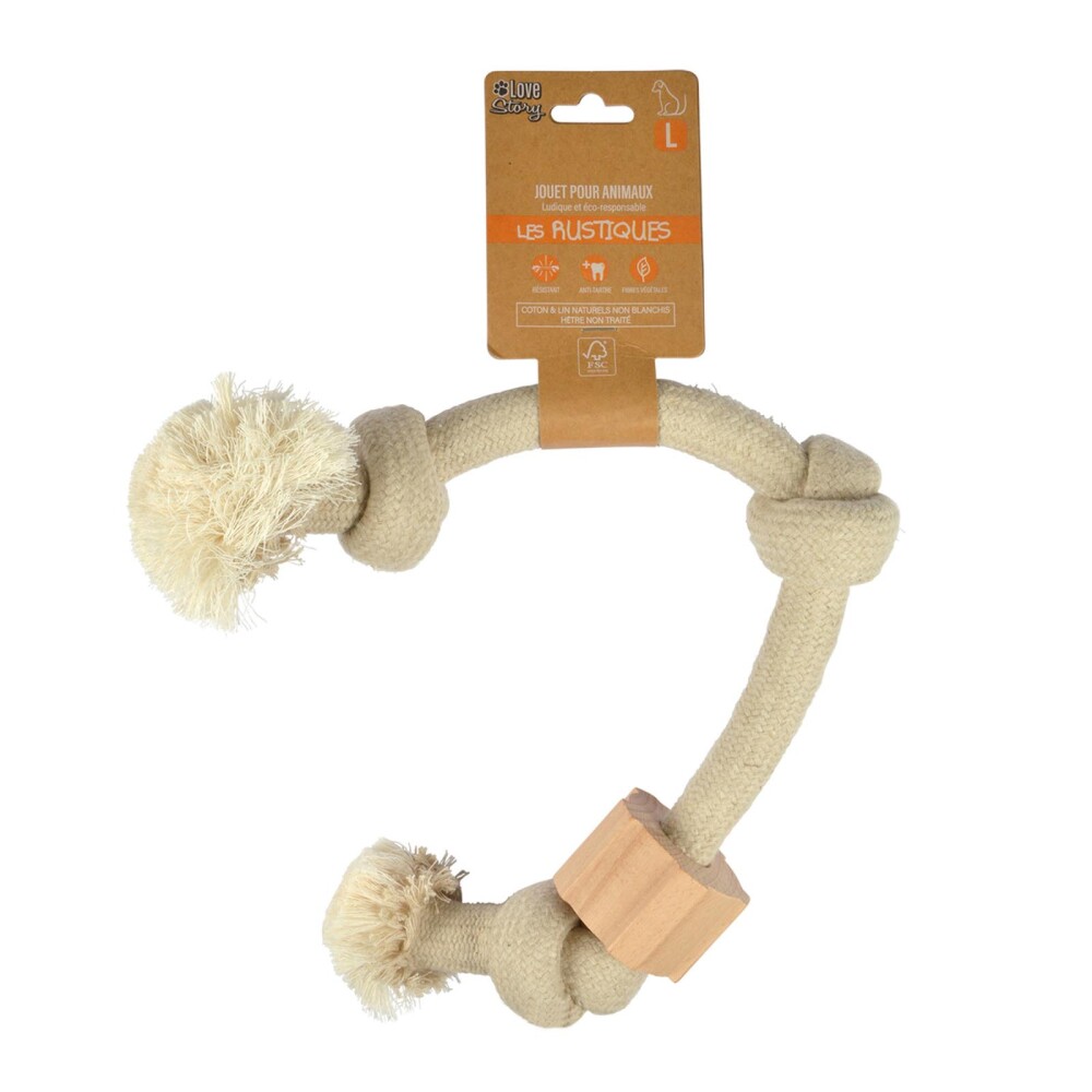 JUGUETE CUERDA C/MADER NATURAL/BEIGE CUERDA 6ANI1217