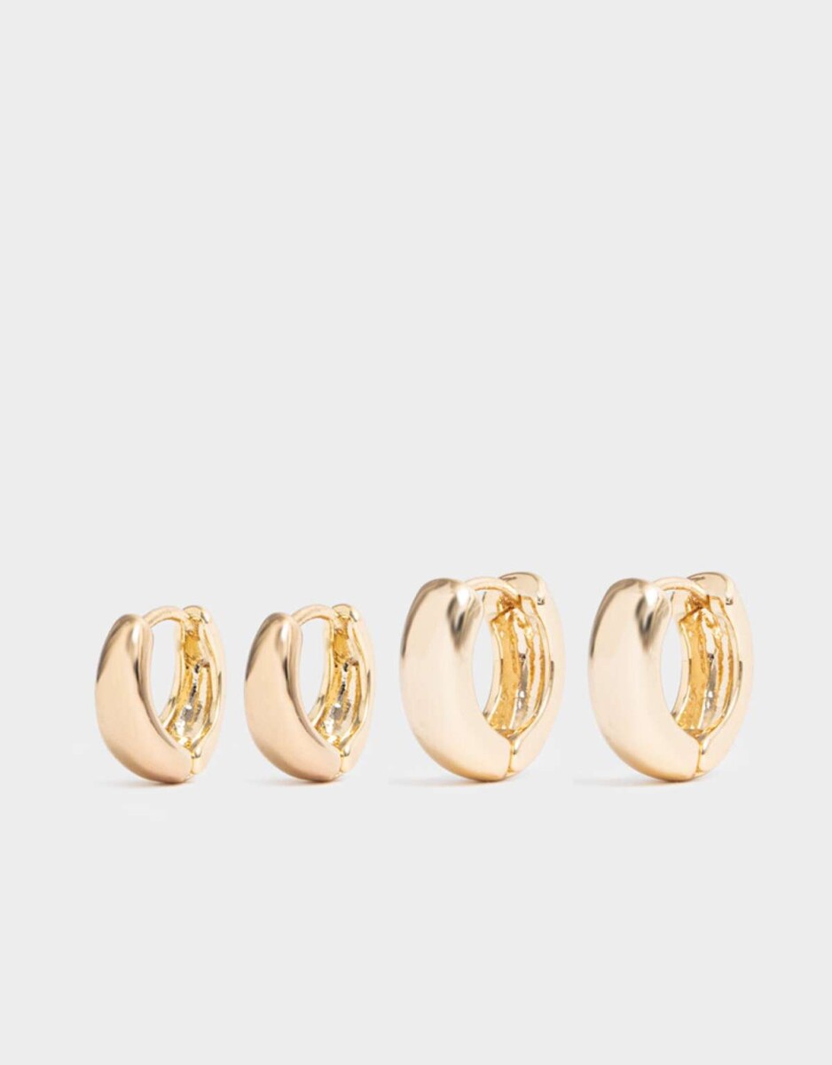 Aros Argollas Set Premium Gold - Dorado 
