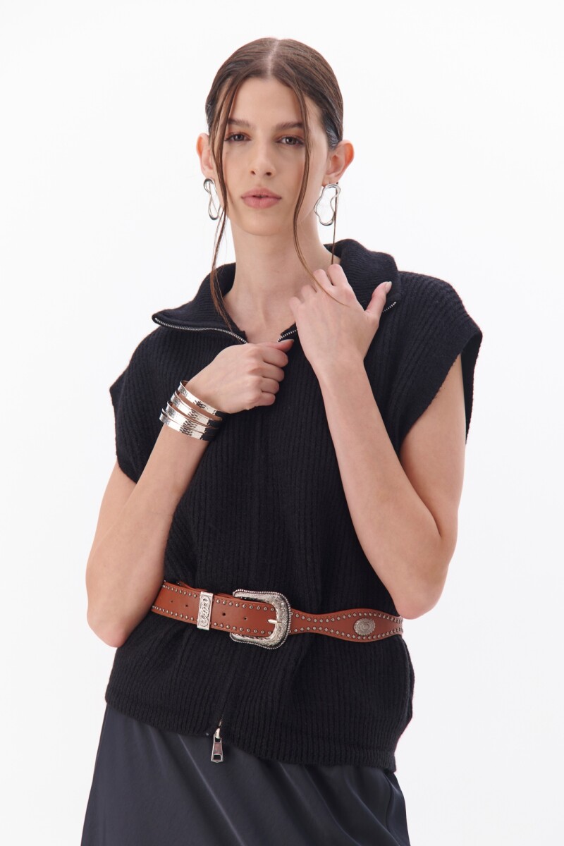 CHALECO ZIPPER NEGRO