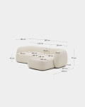 Sofá modular Martina 3 plazas de chenilla con chaise longue derecho color crudo 287 cm Sofá modular Martina 3 plazas de chenilla con chaise longue derecho color crudo 287 cm