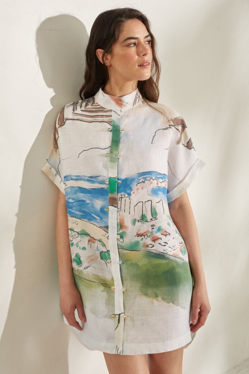 VESTIDO JAPON PRINT Agua
