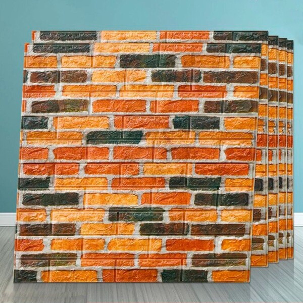 Revestimiento Pared Adhesivo Facil Colocacion Piedra X60 Un Color Variante Ladrillo