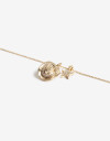 Cadena Corta con Dije Metal Collar Dije Sombrero Y Estrella Cowboy - Dorado