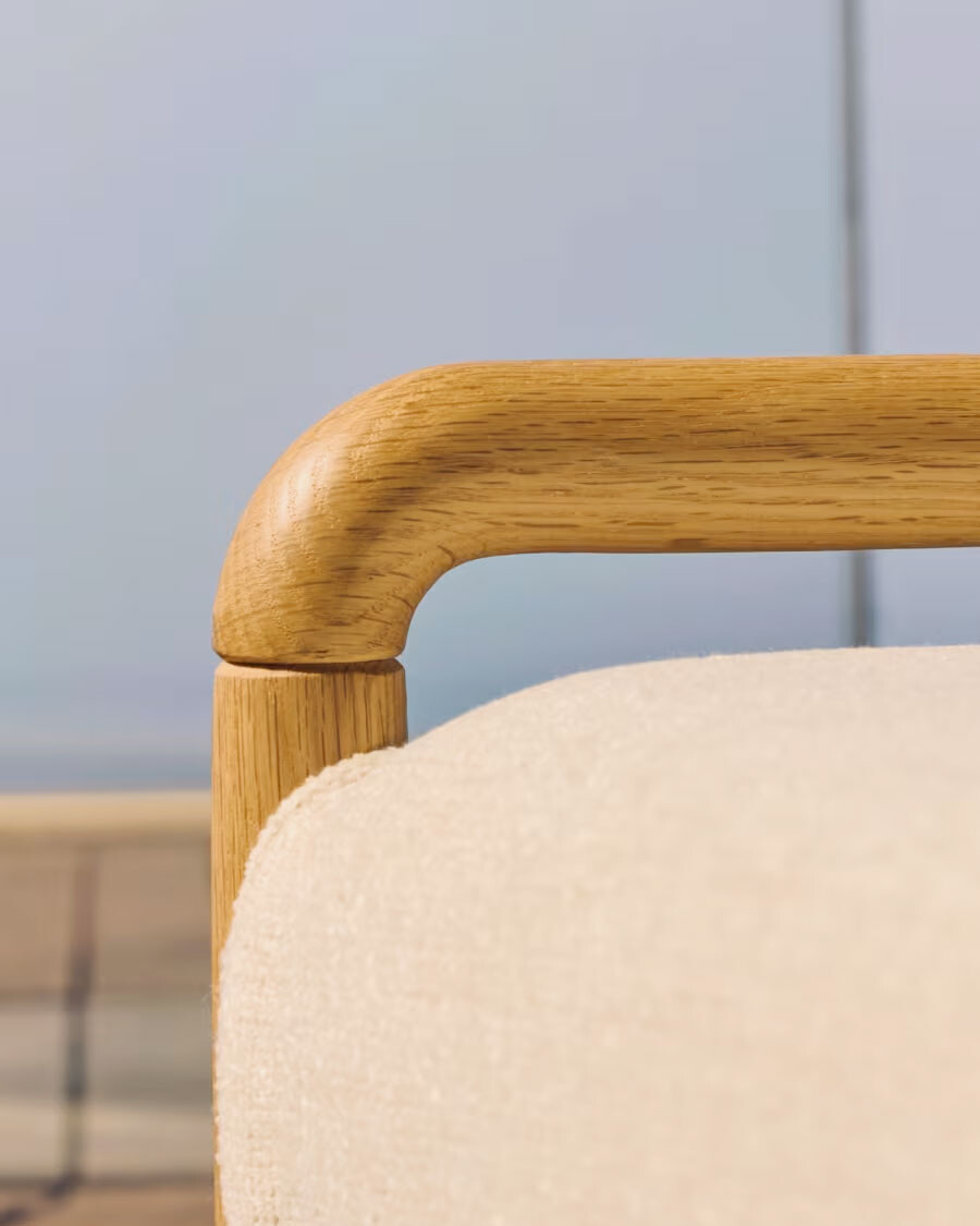 Banco desenfundable Macaret madera maciza de roble acabado natural 120cm FSC Mix Credit