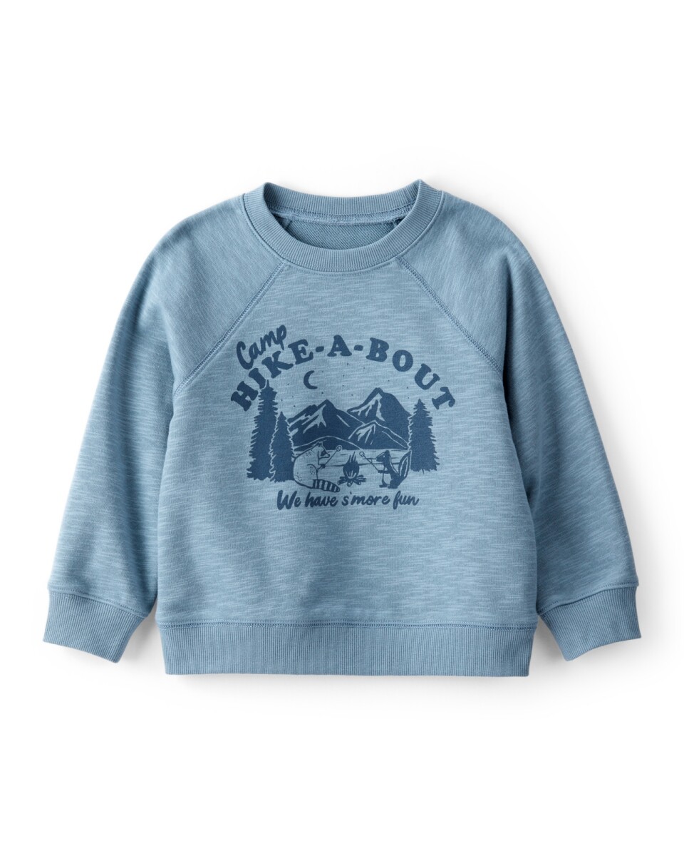 Buzo de algodón, azul, estampado 