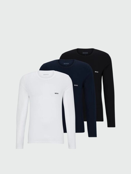 Hugo Boss - Pack X 3 remeras manga larga interiores de algodón con logo Surtido