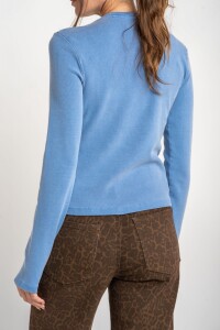 Remera Algodon Lavado Azul