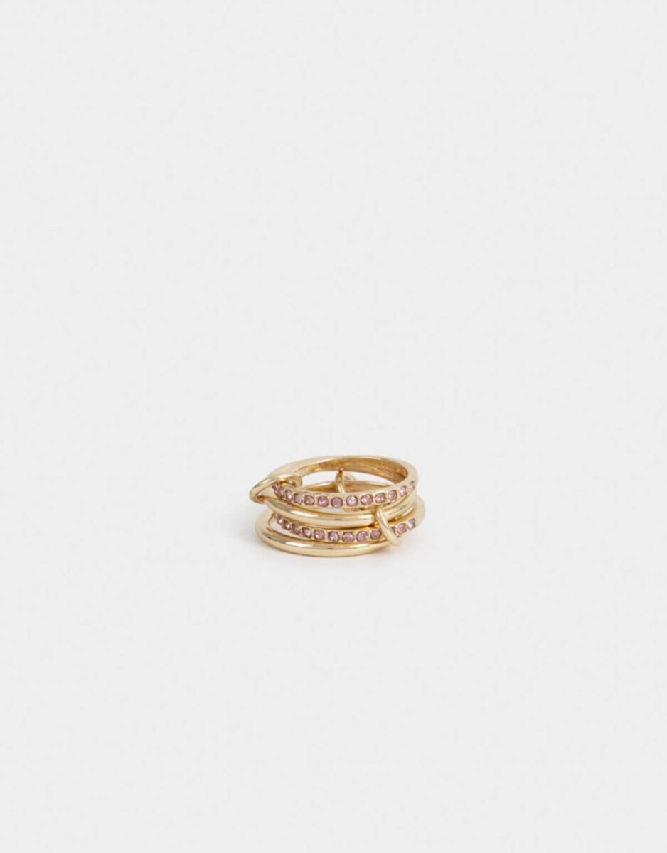 Anillo Con Strass - Dorado 