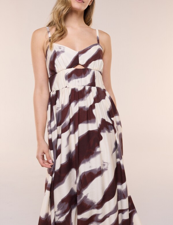 Vestido Maxi Printed MULTI/MARRON