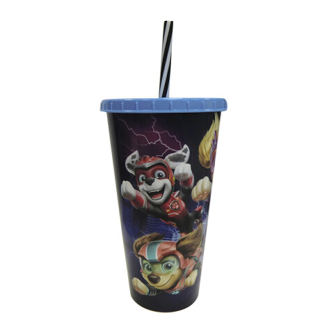 Vaso Plástico con Pajita Paw Patrol 700ml The Mighty Movie