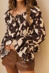 BLUSA ADELAIDE BROWN IVORY COW BLUSA ADELAIDE BROWN IVORY COW