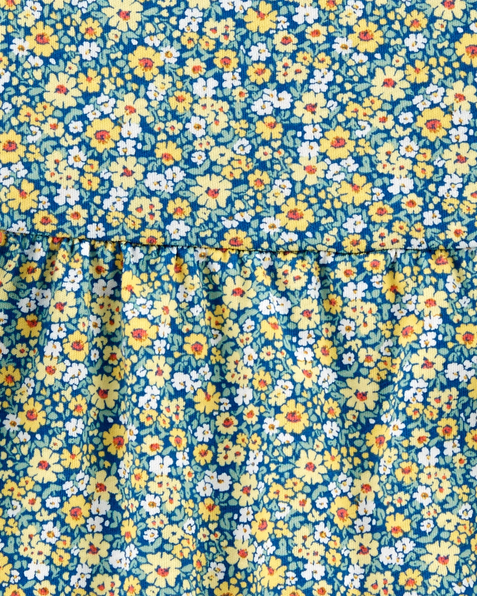 Blusa de algodón con volados diseño floral Sin color