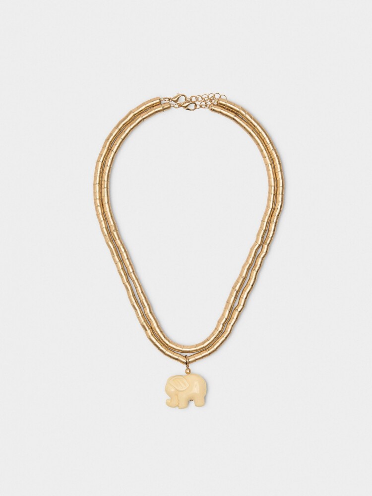 Set De Collares Cortos Colgante De Elefante blanco