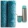 Set Invierno Manta Frazada Polar 2 Pza + Termo Mate Bombilla Turquesa