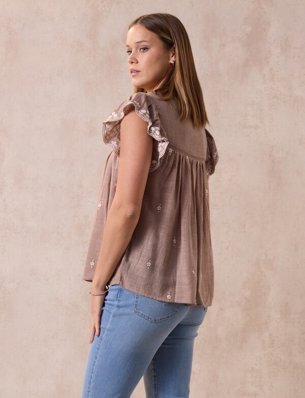 Blusa Bordada TOSTADO
