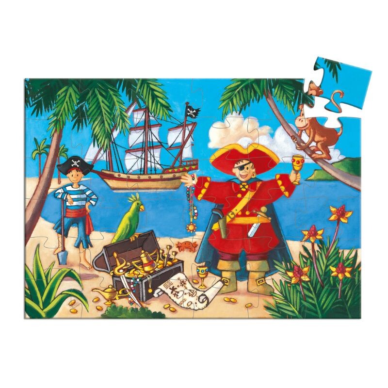 Puzzle Siluetas 42x30cm 36 Pcs 4+ El Pirata y su tesoro