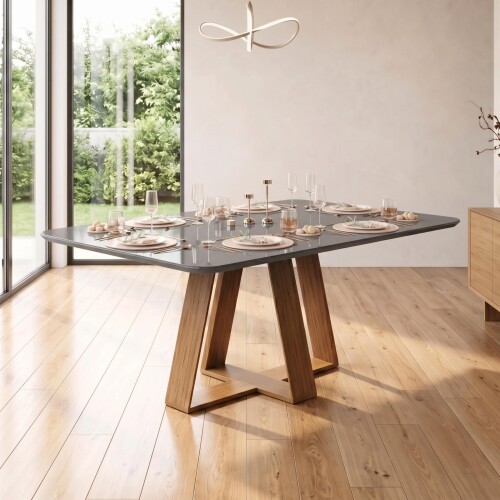 Mesa de Comedor 160 Gris - Linea Celeste Milán Mesa de Comedor 160 Gris - Linea Celeste Milán
