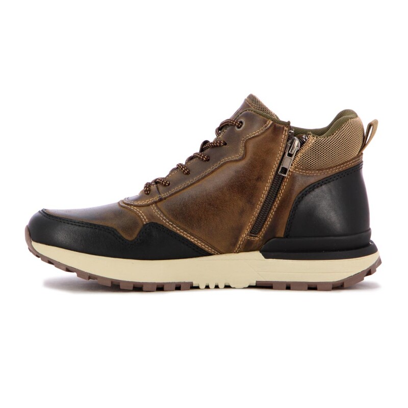 Country Calzado Bota Casual Hombre Acordonada - Kaki- Negro Kaki-negro