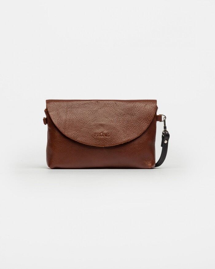 Mini Bag Siena En Cuero Liso Satinado Tabaco