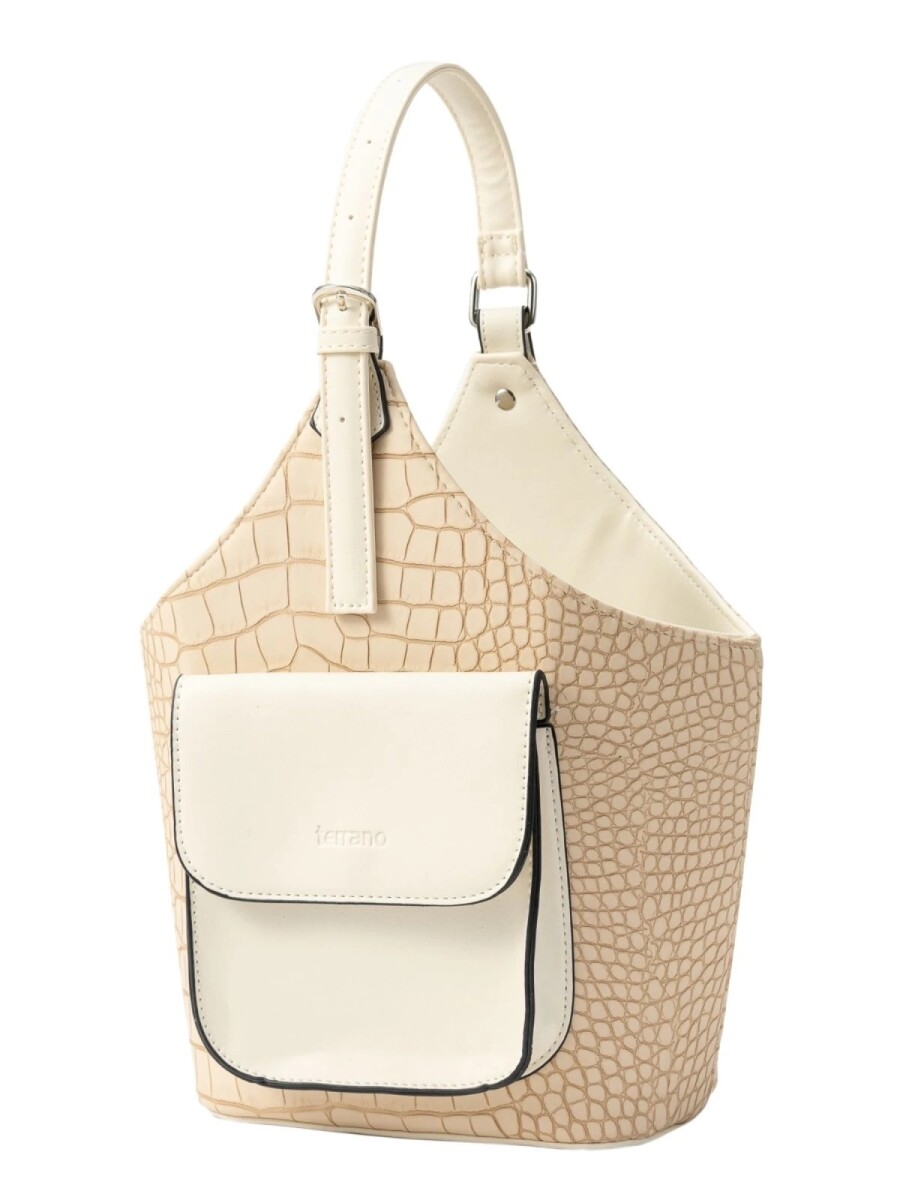 Matera Terrano Franjas Croco - BEIGE 