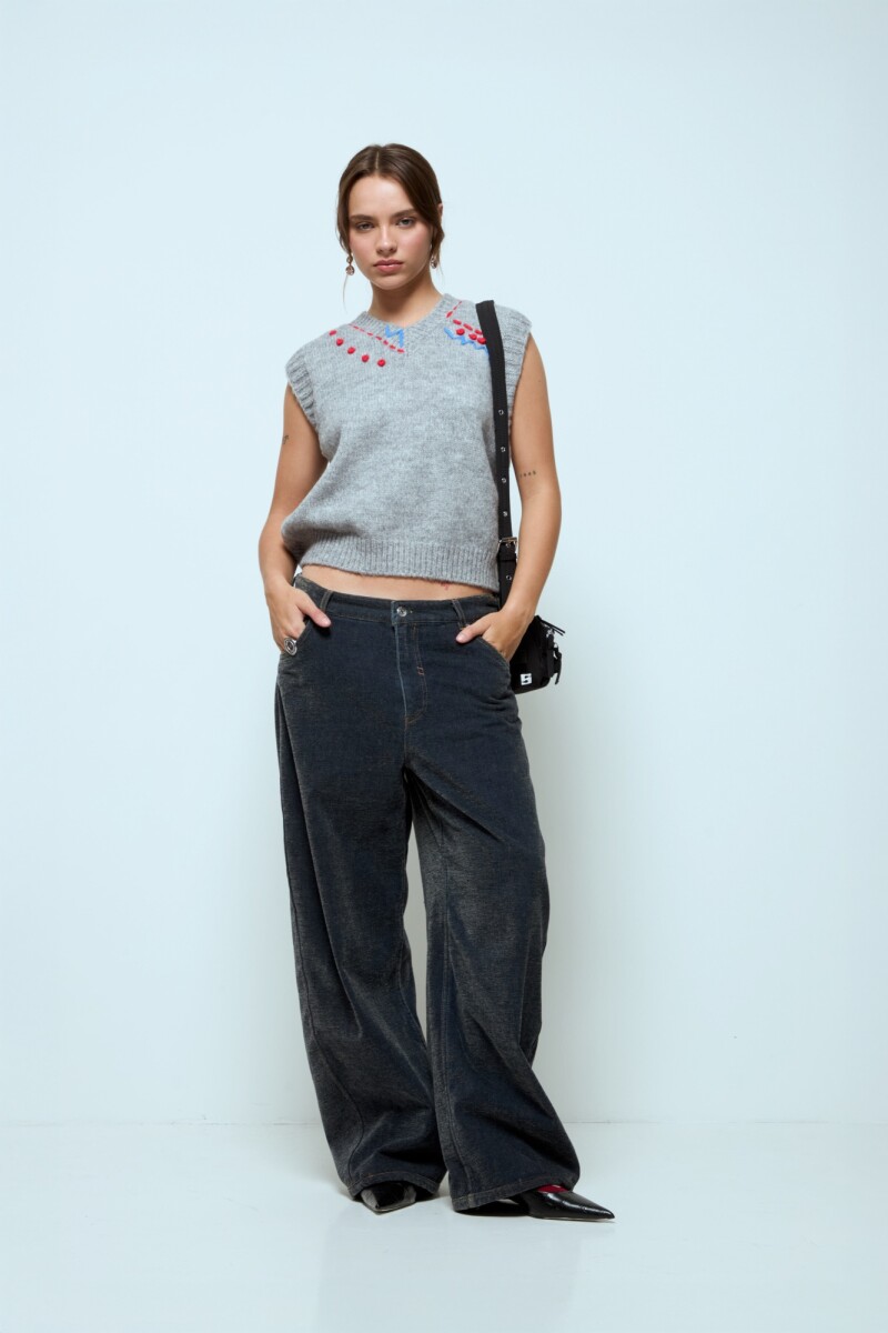 Chaleco detalles - gris 