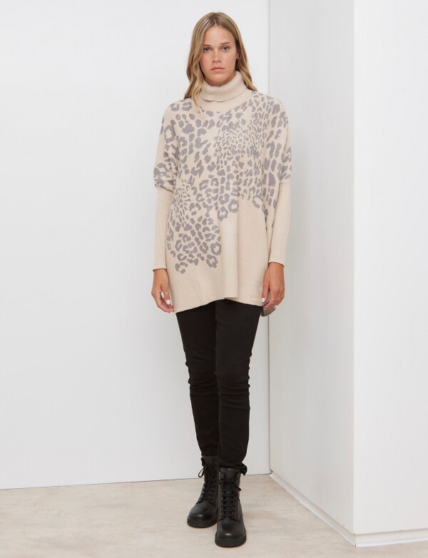 Polera Oversize BEIGE/MULTI