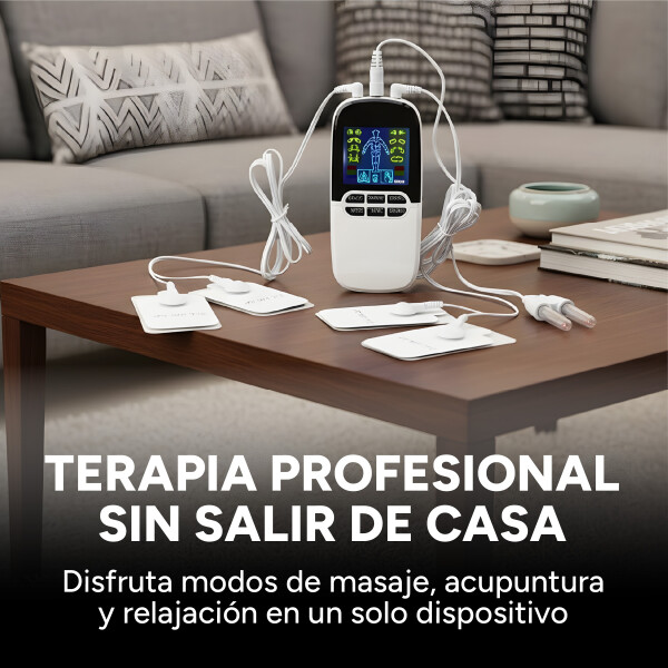 Tens Electroestimulador 8 Pads Electroterapia Muscular Usb Color Blanco