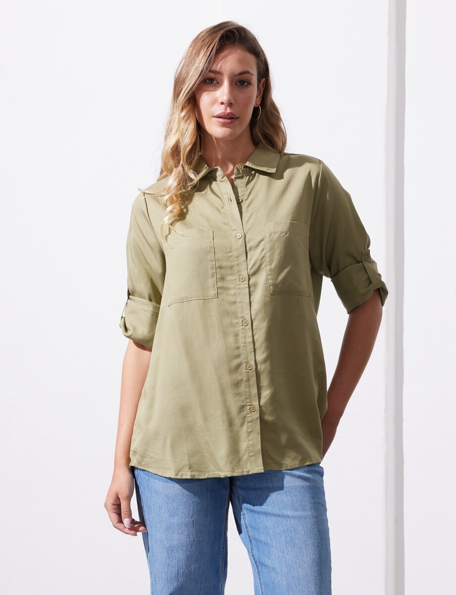 Camisa Bolsillos - Oliva 