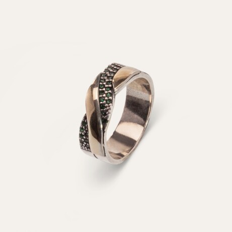 Anillo Emily Green - Plata y Oro Anillo Emily Green - Plata y Oro