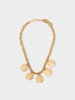 Collar De Eslabones Colgantes Ovalados dorado