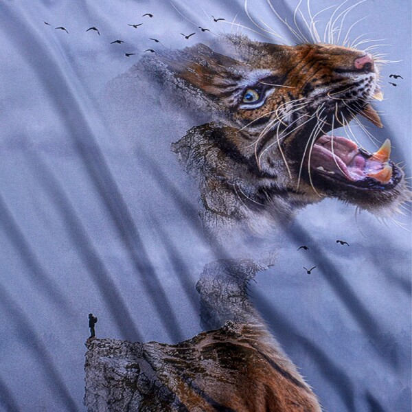 JUEGO DE SÁBANAS LANCASTER DIGITAL PRINT TIGRE QUEEN