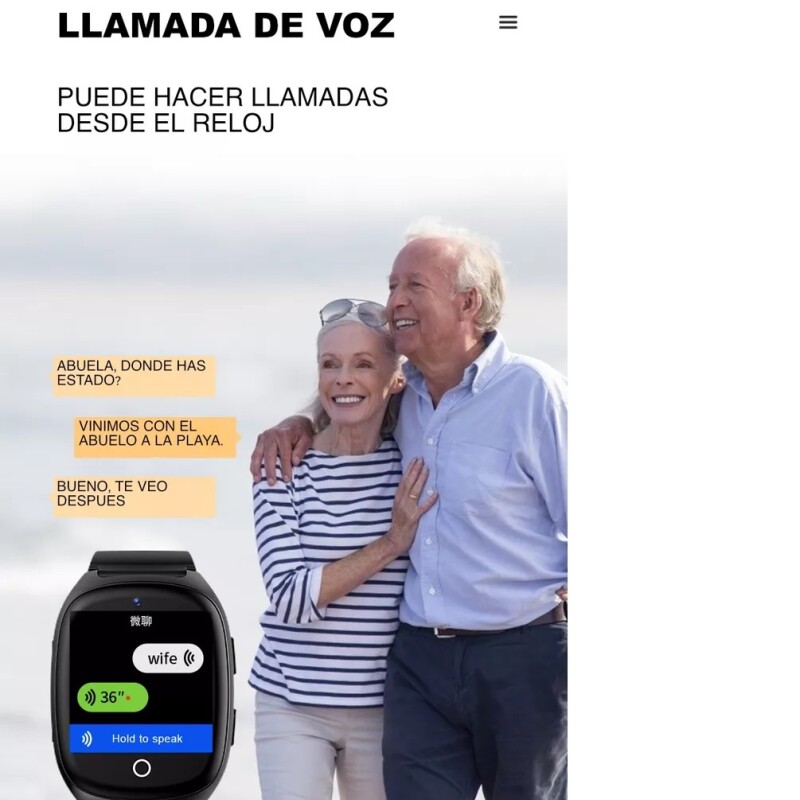 Reloj Teléfono 4g, Botón Sos, Gps Y Wifi Control Caídas Sin Color
