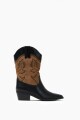 Bota tejana bicolor negro