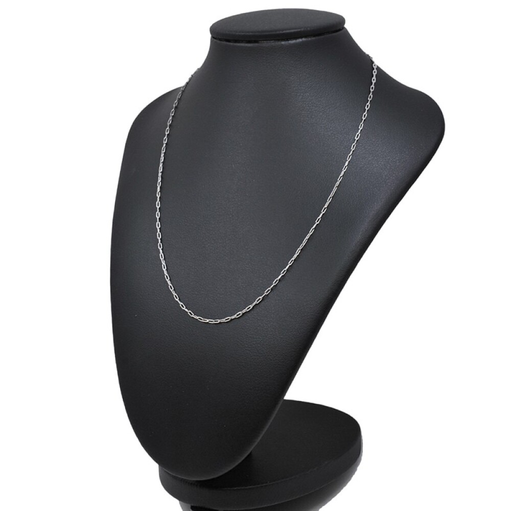 Cadena Forcet En Platino Con Cierre En Oro 18K Blanco. Largo 40 Cm Cadena Forcet En Platino Con Cierre En Oro 18K Blanco. Largo 40 Cm