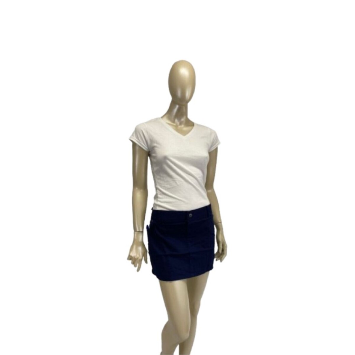 Delantal Corto Simil Pantalón Bolsillos Unisex - Azul 