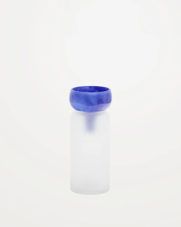 Jarrón Kelse de vidrio transparente y azul 30,5 cm Jarrón Kelse de vidrio transparente y azul 30,5 cm