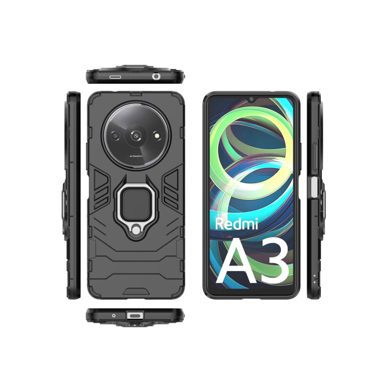 Protector Xiaomi Redmi A3 con anillo color negro Protector Xiaomi Redmi A3 Con Anillo Color Negro