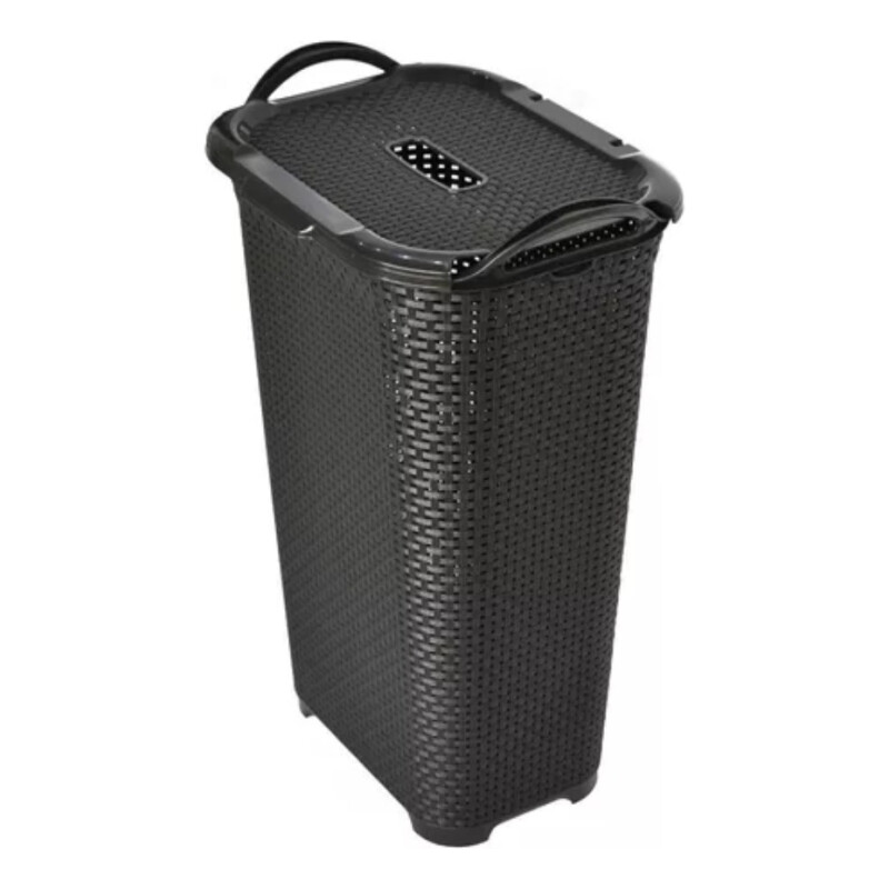 Cesto Para Ropa Organizador Plástico Imitacion Rattan 36lts Cesto Para Ropa Organizador Plástico Imitacion Rattan 36lts