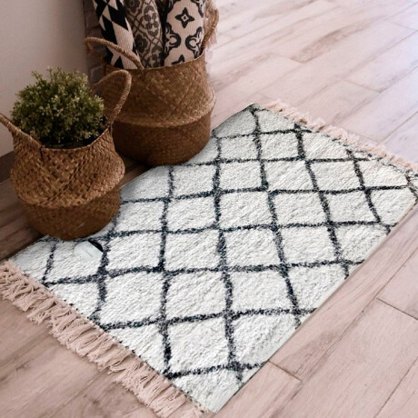 Alfombra Decorativa Diseño Ondas Moderna Interior Blanco