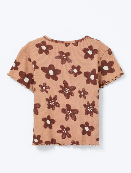 BLUSA INFANTIL ESTAMPADA MARRÓN