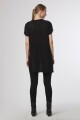 Blusa canale asimetrica negro