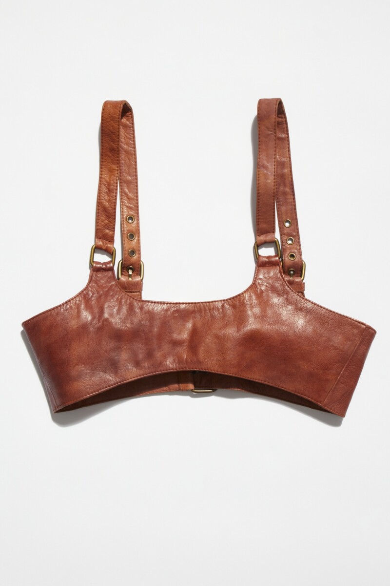 REBEL LEATHER HARNESS Marron