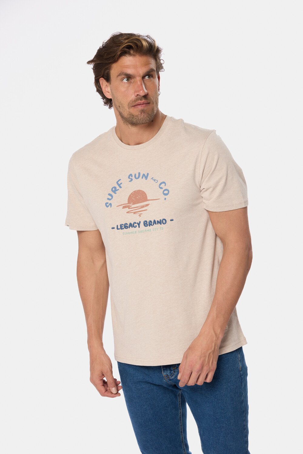 REMERA BORDADA Beige