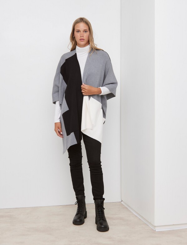 Cardigan Color Block NEGRO/MULTI