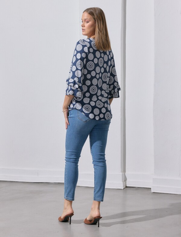 Blusa Printed AZUL/BLANCO