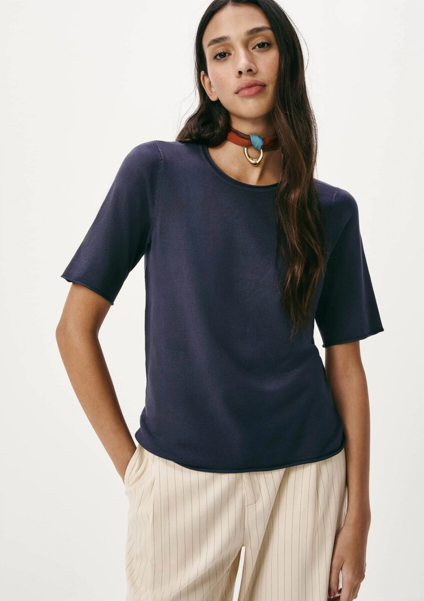 BLUSA MANGA CORTA - AZUL 